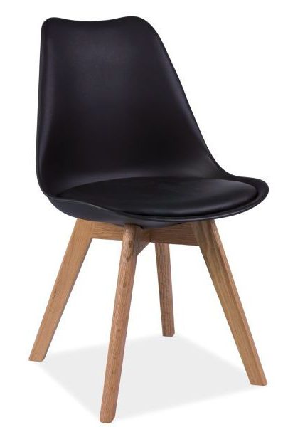  Czarne krzesło z siedziskiem z ekoskóry